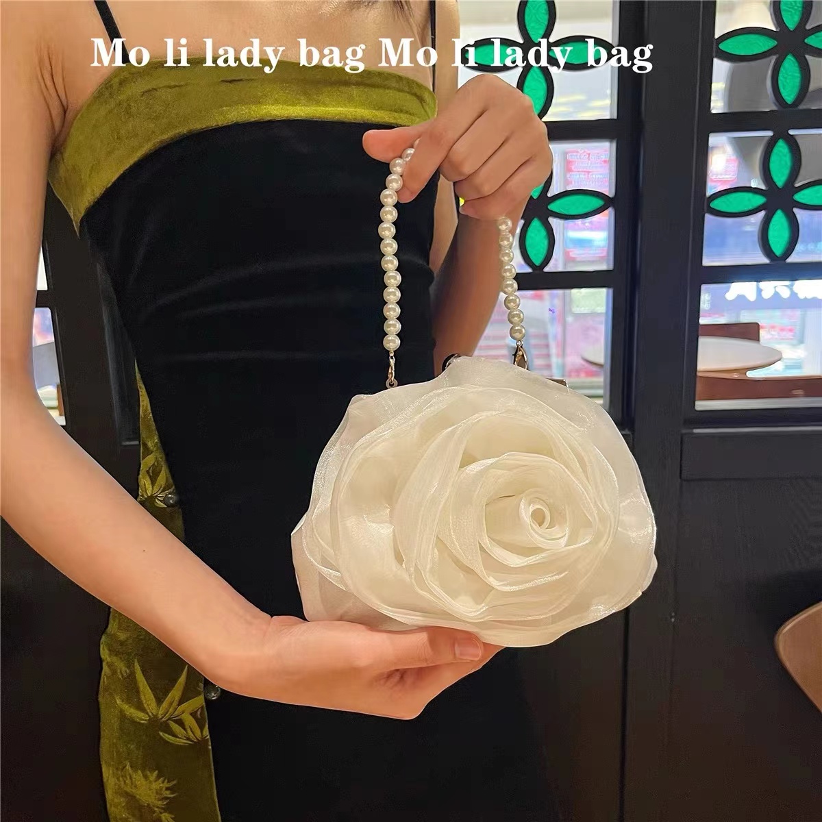 Luxury Bags Outlet - Luxus Designer Satin Blumen Handtasche Frauen