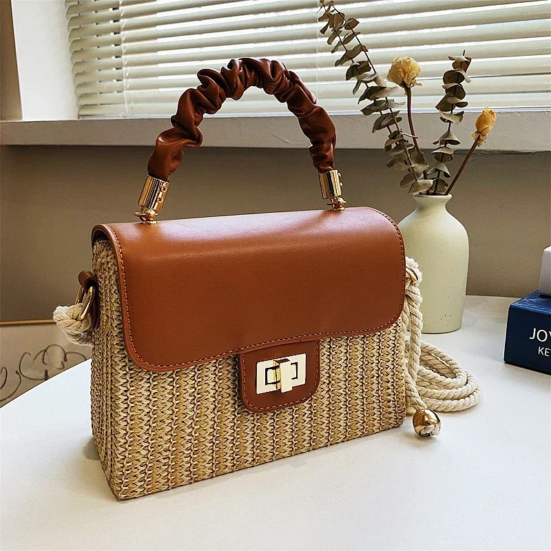 Luxury Bags For Summer - Stroh-Strandtasche für Damen, 2021, Sommer, plissierter