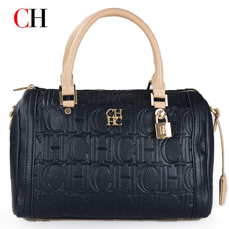 Luxury Bags Sale - CH Damen-Handtasche, luxuriöses geprägtes Logo, braunes