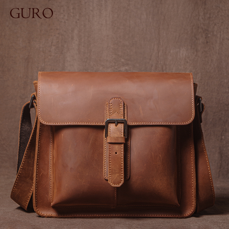 Luxury Bags For Men Brands - GURO Luxus Marke Echtes Leder Schulter