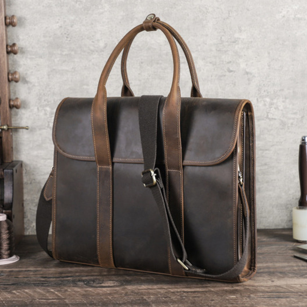 Luxury Bags For Men Brands - 2025 schwarz Crazy Horse männer Geeignet