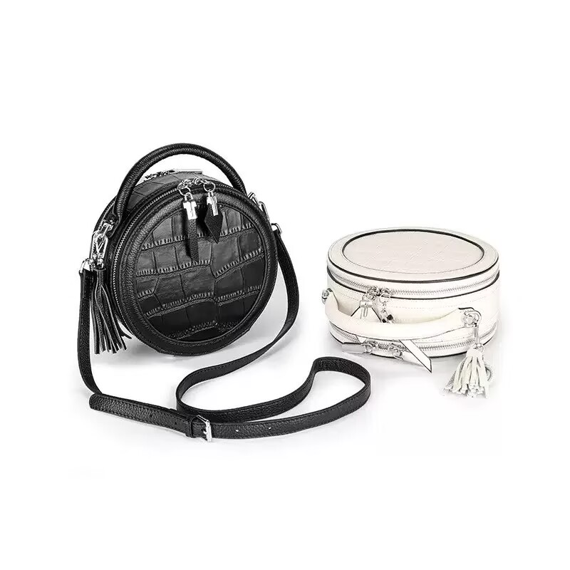 Luxury Bags For Travel - Echte Leder-Umhängetasche, runde Handtasche, neue Damenhandtasche
