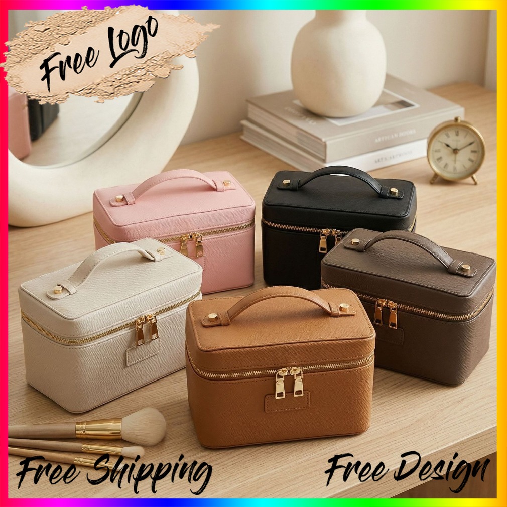 Luxury Bags For Travel - Luxuriöse Kosmetiktasche aus Leder mit Straußenmuster,
