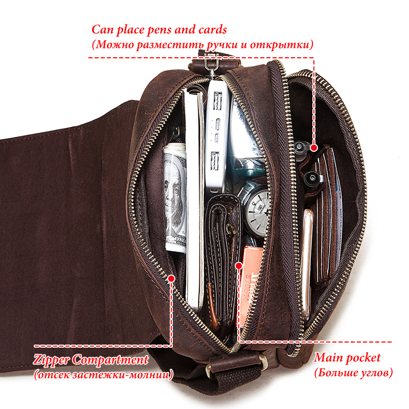 Vintage Crazy Horse Leder Männ – Luxury Bags For Travel Bewertung und Preis