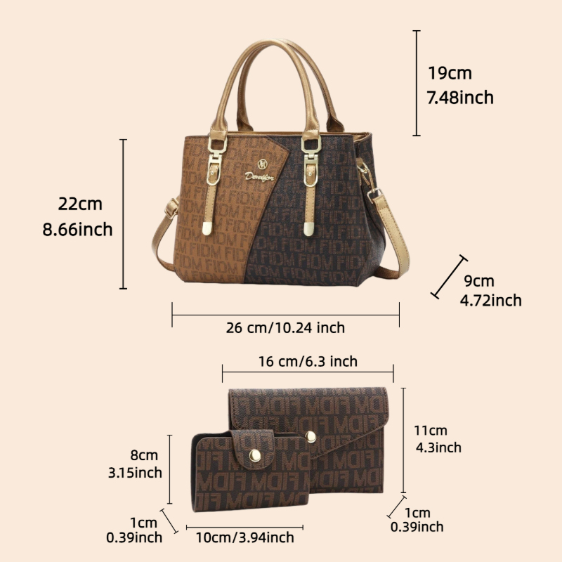 3-teiliges Damen-Taschenset, l – Luxury Bags In Bewertung und Preis